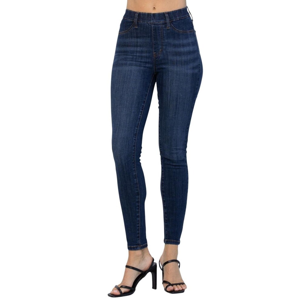 Judy Blue Patch Pocket Pull-On Jeans Sz 9/29 #JB88539 Blue